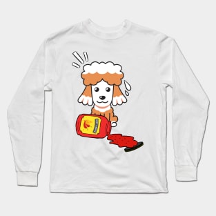 Funny Poodle Spilled Hot Sauce Long Sleeve T-Shirt